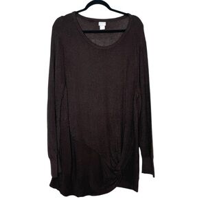 Chico's Brown Side Twist Pullover Sweater Size 4